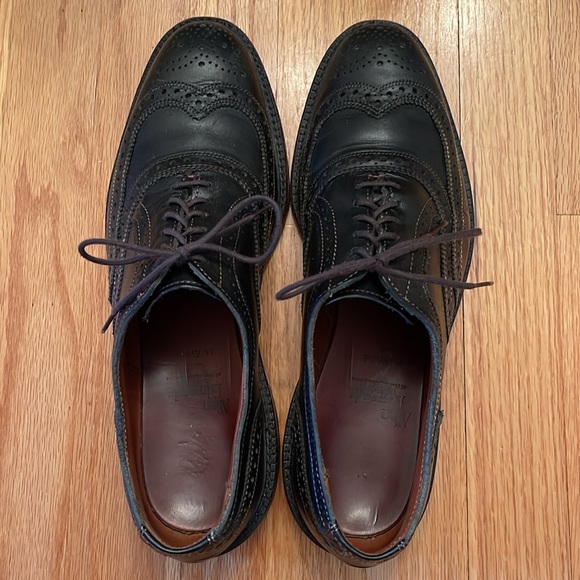 Allen Edmonds McTavish Wingtip Oxford Black Leather Dress Shoes - Picture 2 of 10